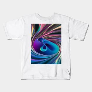 Abstract, Marble, Watercolor, Colorful, Vibrant Colors, Textured Painting, Texture, Gradient, Wave, Fume, Wall Art, Modern Art Kids T-Shirt